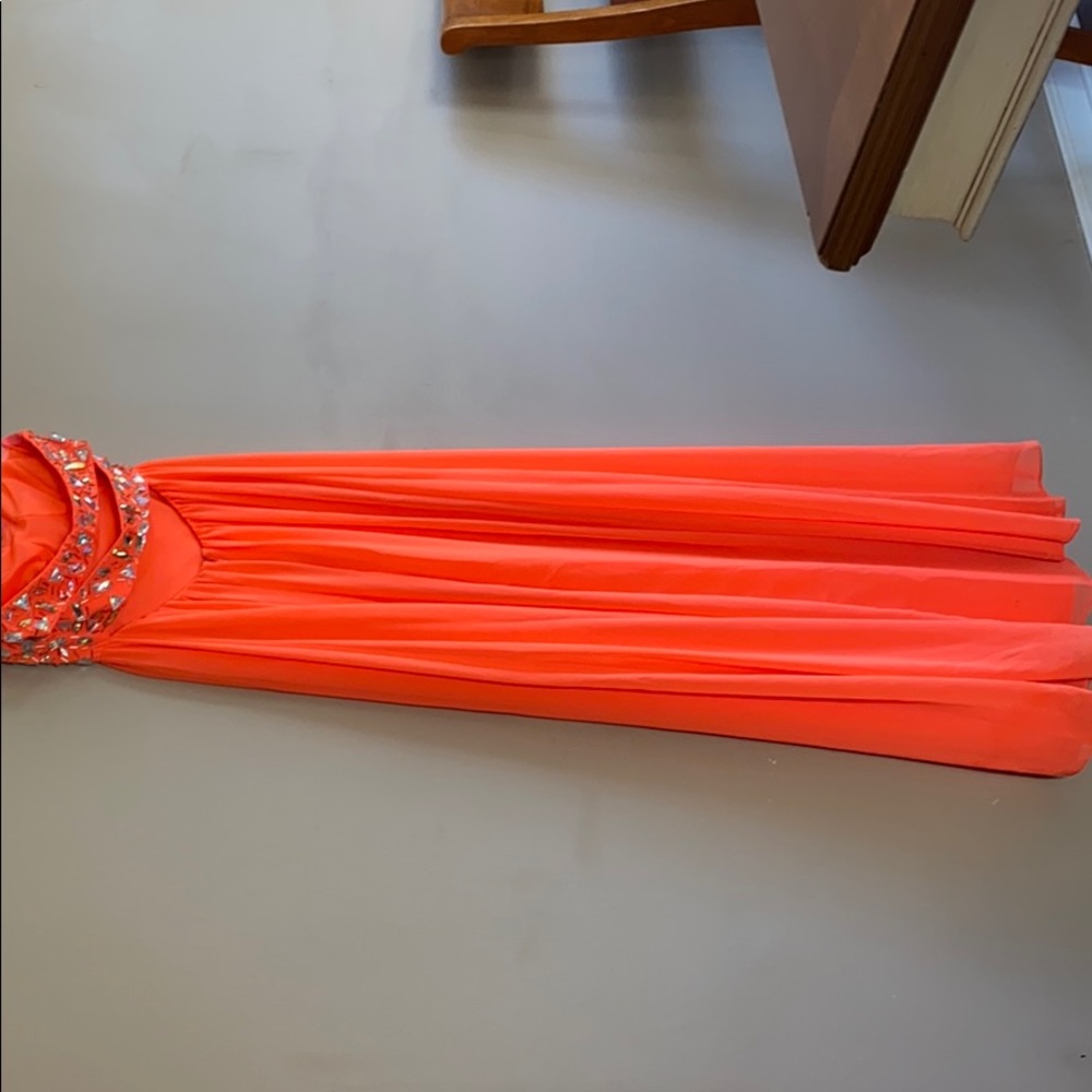 Prom dress. Pink/orange color. Worn one time!